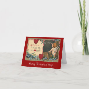 Oude malse Valentijnsdag, Cherub Leraar Feestdagen Kaart