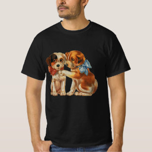 Oude malse Valentijnsdag Hondenliefde, Twee Honden T-shirt