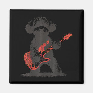 Oude Maltipoo Rock Gitaar spelende Grappige Hond Magneet