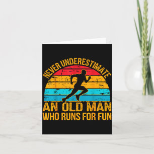 Oude man die rent Humor Fitnessliefhebber Grappige Kaart