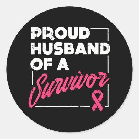 Oude man die zich bewust is van overlevende borstk ronde sticker (Voorkant)