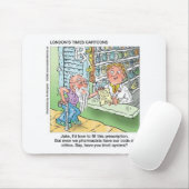 Oude Man en apotheker grappige offbeat Cartoon cad Muismat (Met muis)