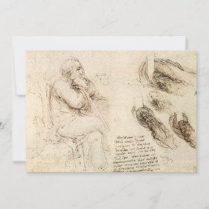 Oude man en waterschets van Leonardo da Vinci