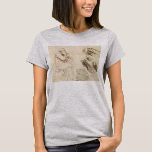 Oude man en waterschets van Leonardo da Vinci T-shirt