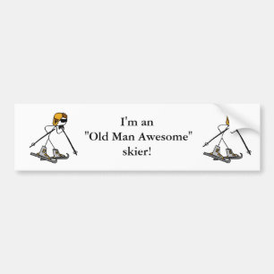 Oude Man Geweldige Skier Bumpersticker