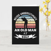 Oude man golf grappig golf cadeau vader kaart (Gele Bloem)