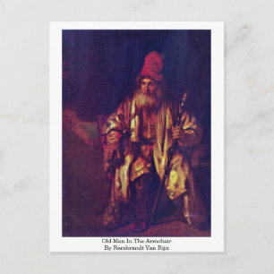 Oude Man in Armstoel door Rembrandt van Rijn Briefkaart