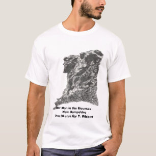 Oude Man in de bergen - New Hampshire - Pen Sket T-shirt