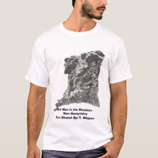 Oude Man in de bergen - New Hampshire - Pen Sket T-shirt