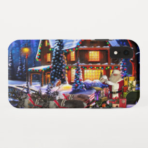 Oude Man kerstman en rendier iPhone XR Hoesje