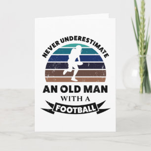 Oude man met American football grappig cadeau vade Kaart