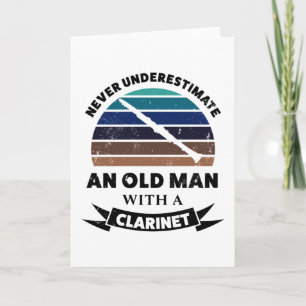 Oude Man met Clarinet Funny Gift Pap Kaart