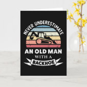 Oude man met een graafmachine Fun graafmachine cad Kaart (Gele Bloem)