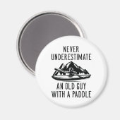 Oude man met een peddel magneet (Voorkant / Achterkant)