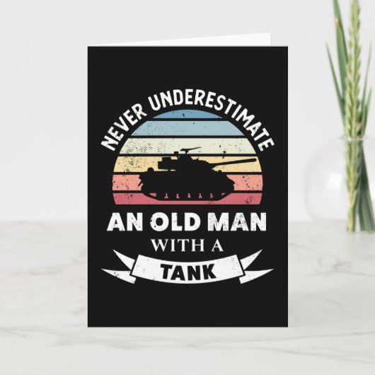Oude Man met een Tank Funny Panzer Gift Pap Kaart (Voorkant)