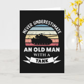 Oude Man met een Tank Funny Panzer Gift Pap Kaart (Gele Bloem)