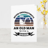 Oude man met graver leuk cadeau vader kaart (Gele Bloem)