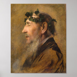 Oude Man met Ivy Krans - Gustav Klimt (1888-90) Poster