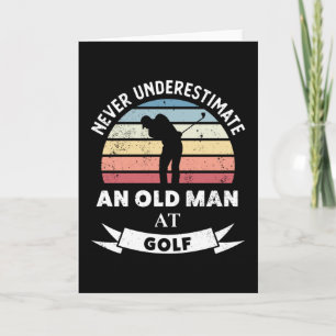 Oude man op golf grappig golf cadeau vader kaart
