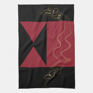 Oude Man - Tribale kunst Theedoek