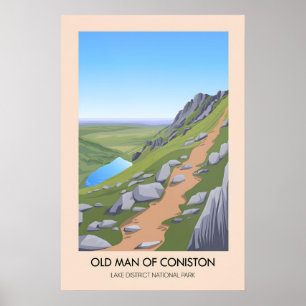 Oude man van Coniston Lake District Reisposter Poster