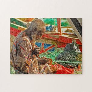 Oude man van de zee. legpuzzel