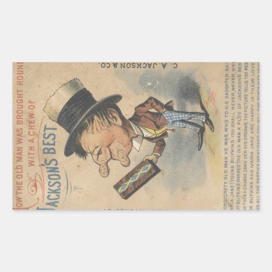 Oude Man was Ruw Ephemera Rechthoekige Sticker (Voorkant)