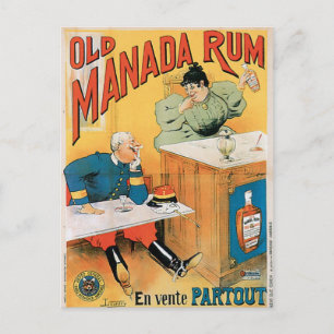 Oude Manada Rum  Drink en kunst Briefkaart