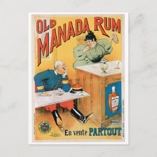 Oude Manada Rum  Drink en kunst Briefkaart