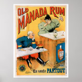 Oude Manada Rum Drink en kunst Poster (Voorkant)