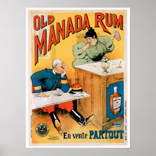 Oude Manada Rum  Drink en kunst Poster