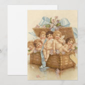 Oude mand vol engel cherubs feestdagenkaart (Voorkant / Achterkant)