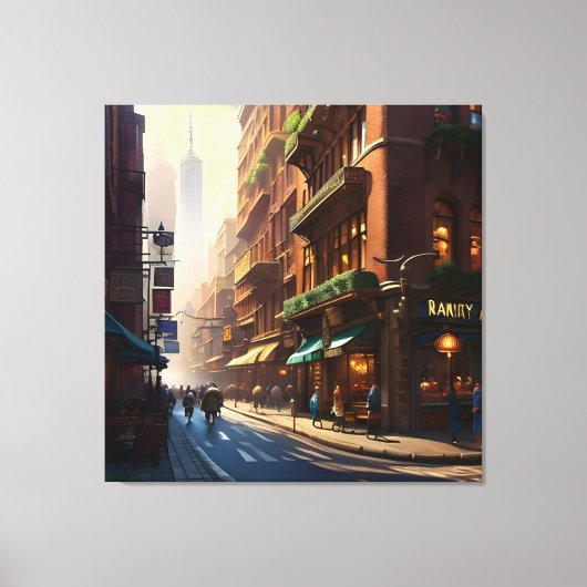 Oude Manhattan Landschap Drie Canvas Afdruk (Voorkant)