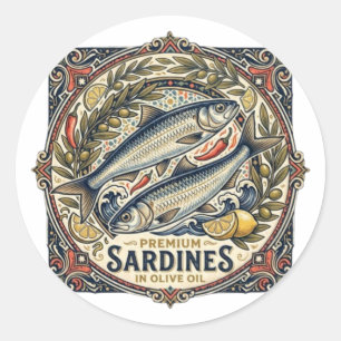 Oude Marokkaanse Sardineblik Retro Kustvis Ronde Sticker