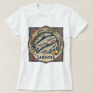 Oude Marokkaanse Sardineblik Retro Kustvis T-shirt