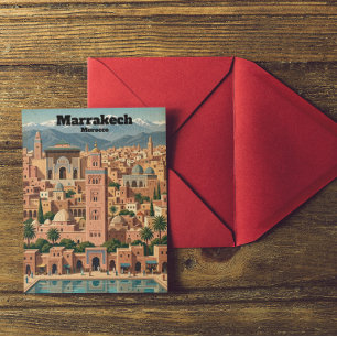 Oude Marrakech Marokko Architectuur Reizen Briefkaart