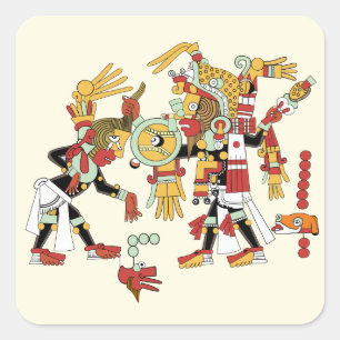 Oude Maya Meso-Amerikaanse Mexicaanse kunst Sticke Vierkante Sticker
