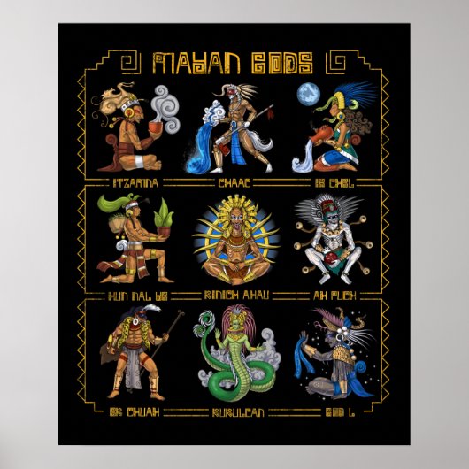 Oude Mayan Gods Poster (Voorkant)