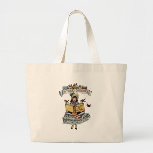 Oude Meisje en Kerstman Kerstboek Grote Tote Bag