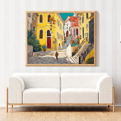 Oude Mexicaanse stad straat Canvas Afdruk