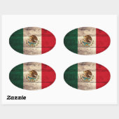 Oude Mexicaanse vlag Ovale Sticker (Vel)