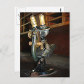 Oude microscoop briefkaart (Voorkant / Achterkant)