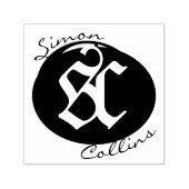 Oude middeleeuwse ExLibris Monogram en handtekenin Zelfinktende Stempel (Design)