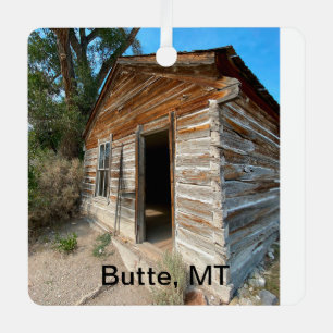 Oude mijnbouwschuur in Butte Montana Metalen Ornament