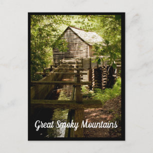 Oude Mill en waterwiel Great Smoky Mountains Briefkaart