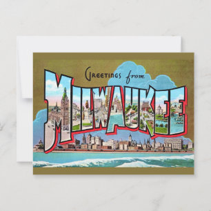 Oude Milwaukee-begroetingsansichtkaart Briefkaart
