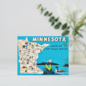 Oude Minnesotacaart op ansichtkaart Briefkaart (Staand voorkant)