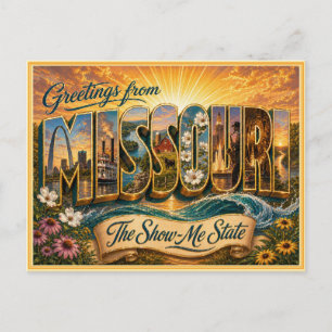 Oude Missouri Groet Vanansichtkaart Briefkaart