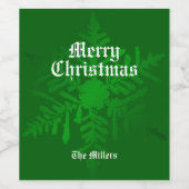 Oude Mode Kerstmis Sneeuwvlok Fles Label Wijn Etiket (Enkel label)