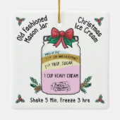 Oude Mode Mason Jar Kerstmis Ijs Keramisch Ornament (Achterkant)